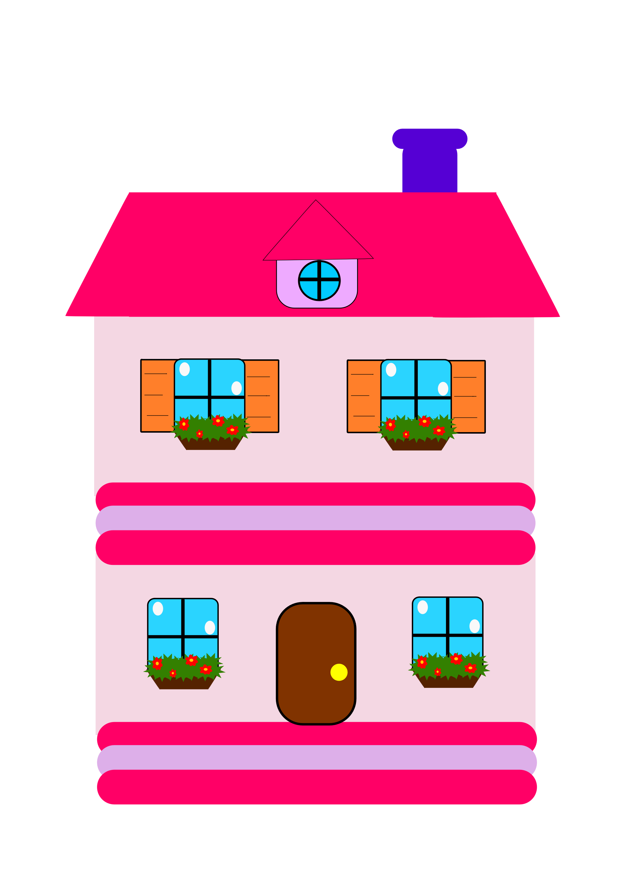 Painted pink Barbie doll house free image download