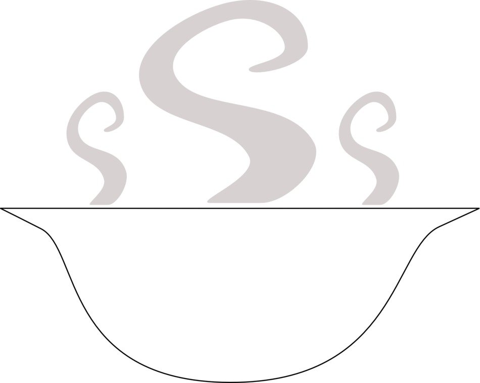 Bowl soup silhouette drawing free image download