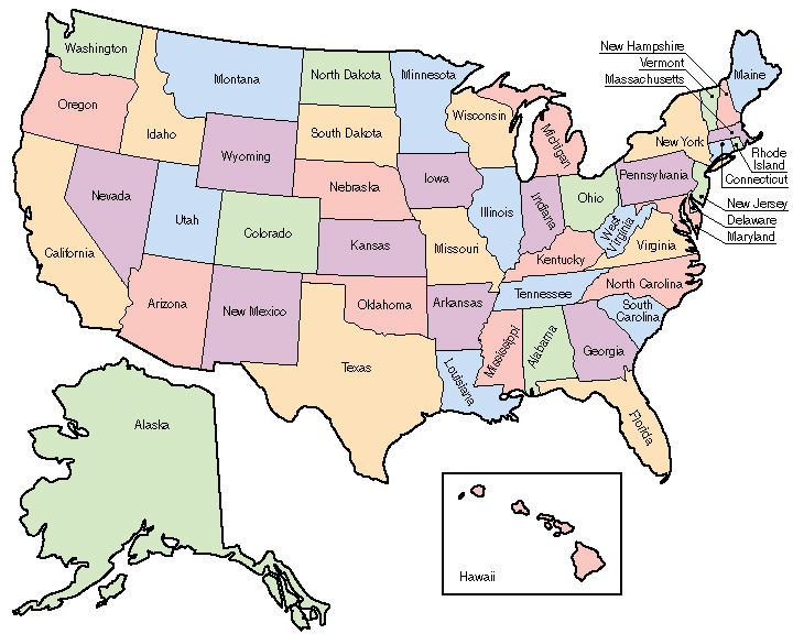 United States Map With Labeled free image download