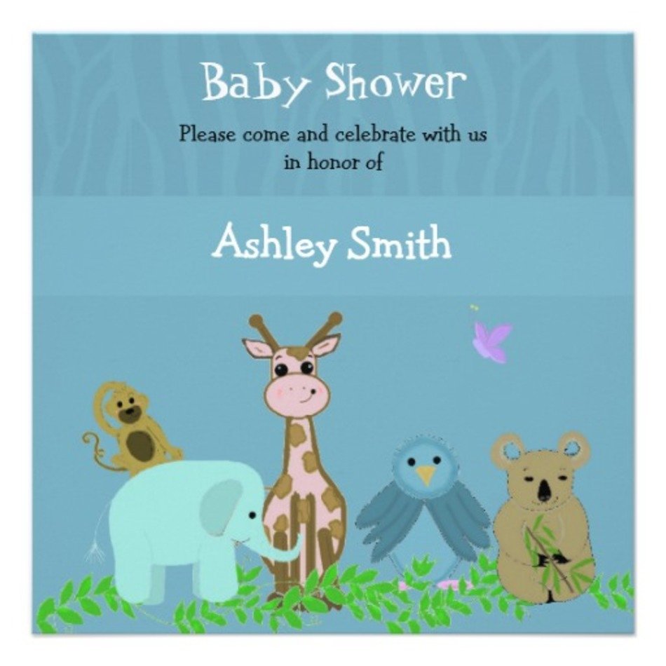 Zoo Animal Baby Shower Invitations free image download