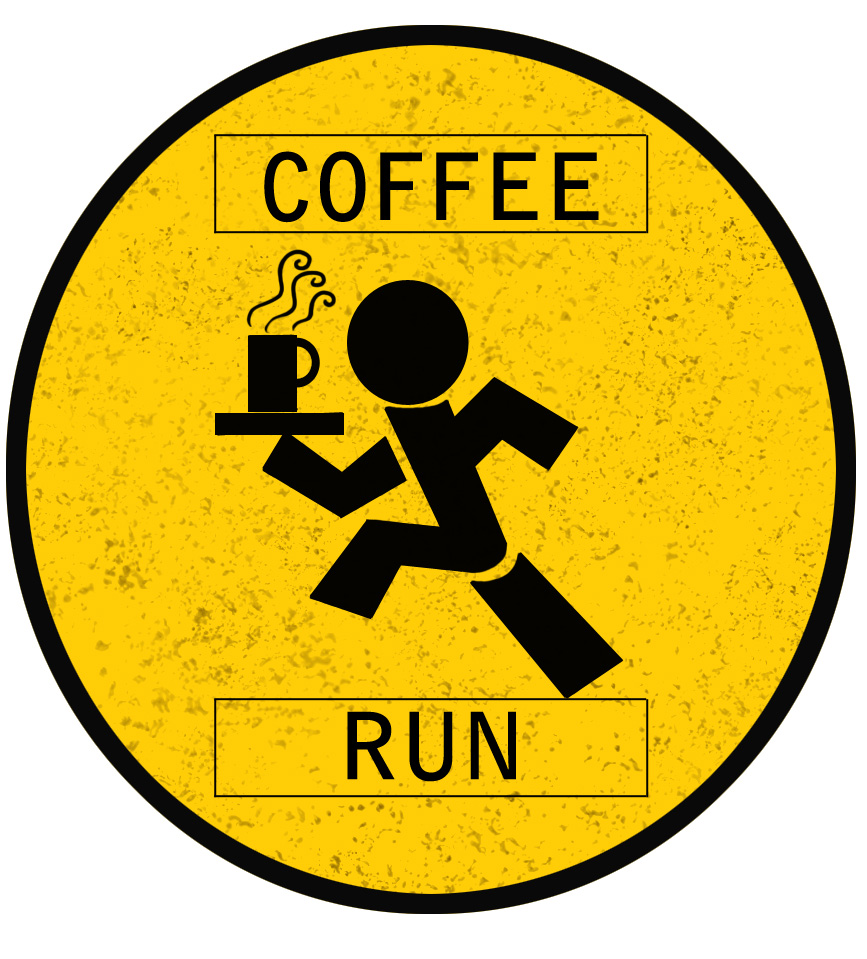 Coffee Run Sign clipart free image download