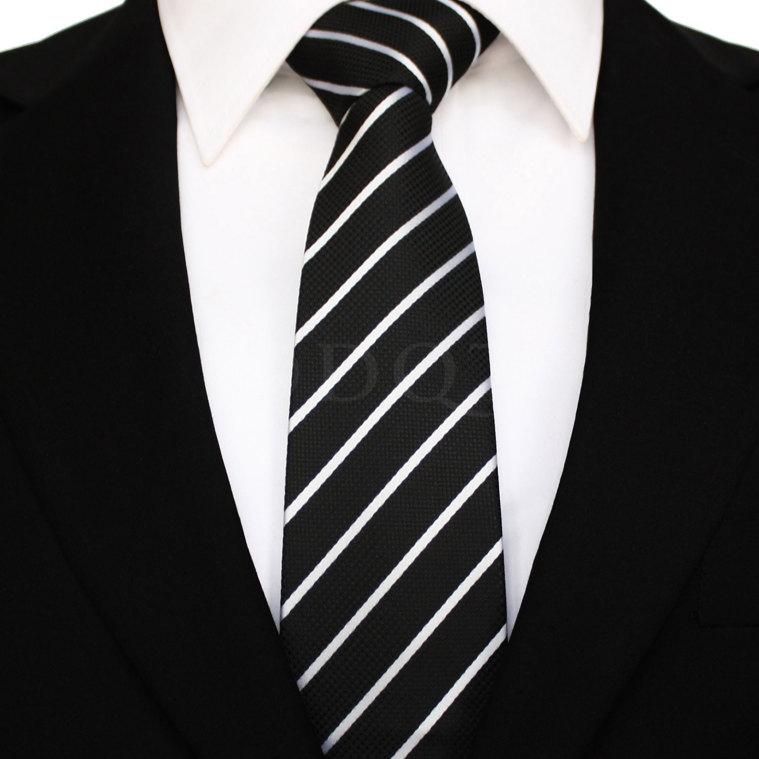 Clip art of Black And White Striped Tie free image download
