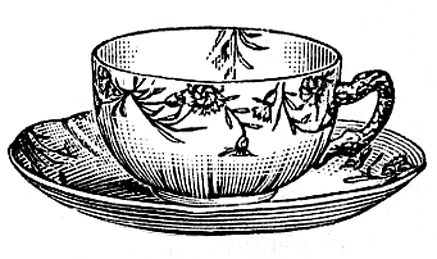 Old Vintage Tea Cup drawing free image download