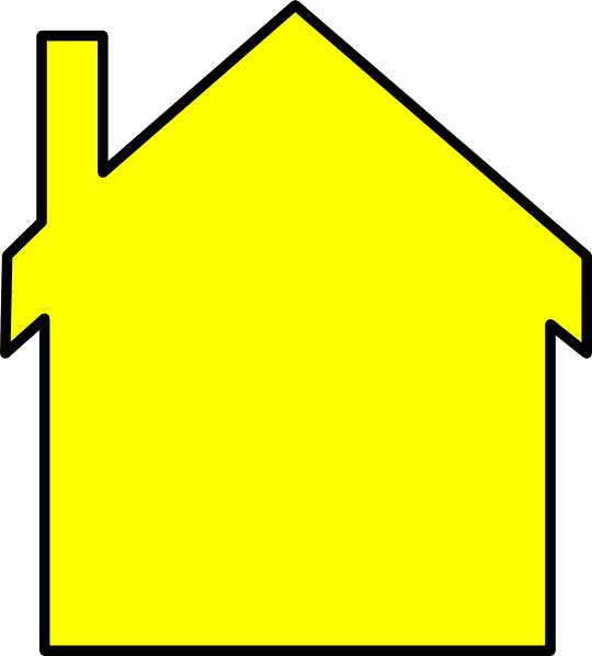 Yellow House Outline Clip Art free image download