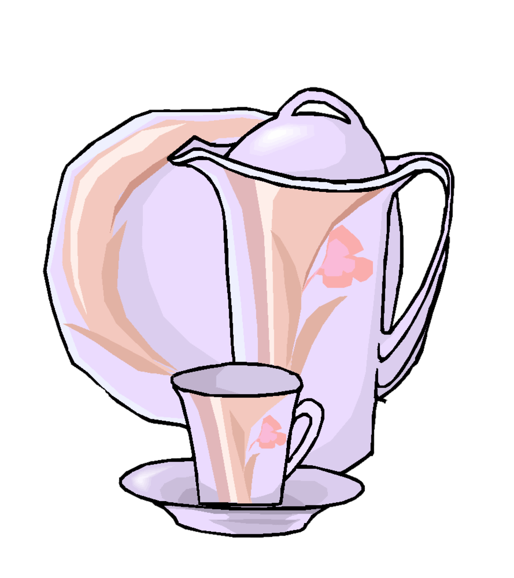 Set of teapot ,cup and plate free image download