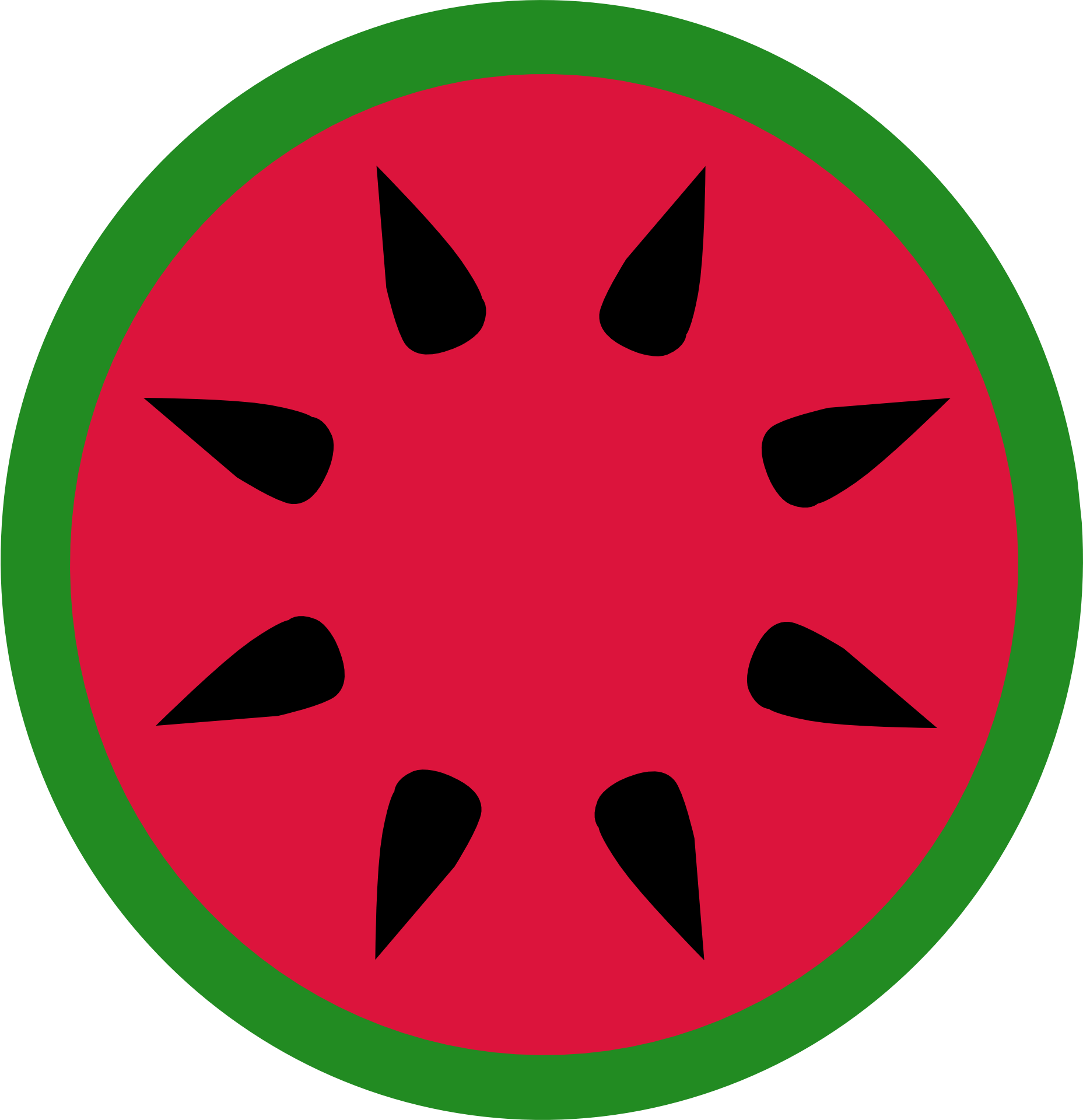 Round watermelon drawing free image download