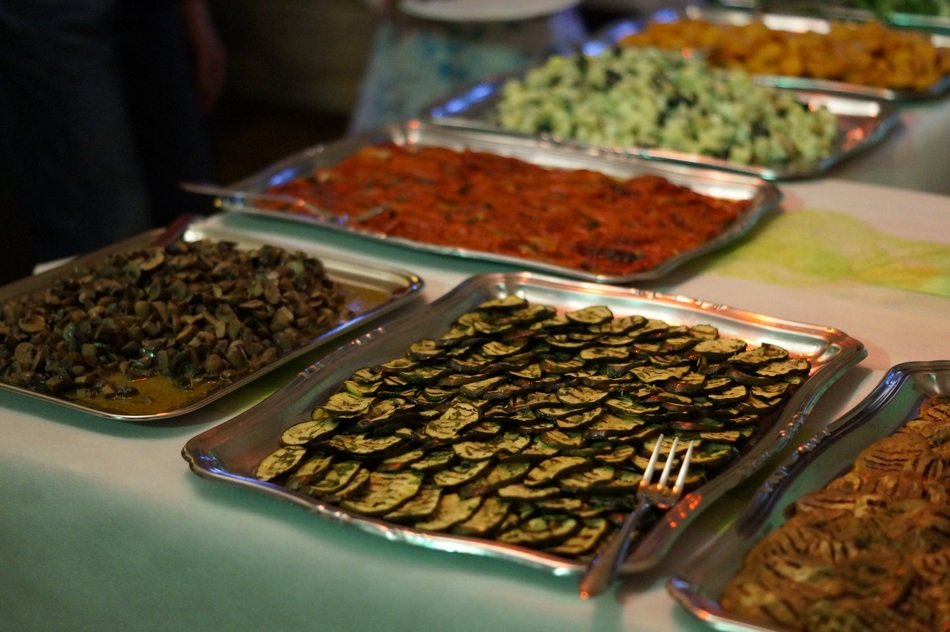 Buffet with delicious vegetable dishes free image download