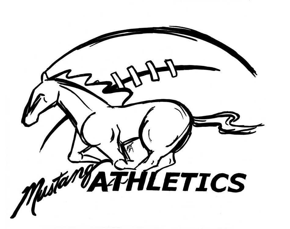 Mustang Football Logo drawing free image download