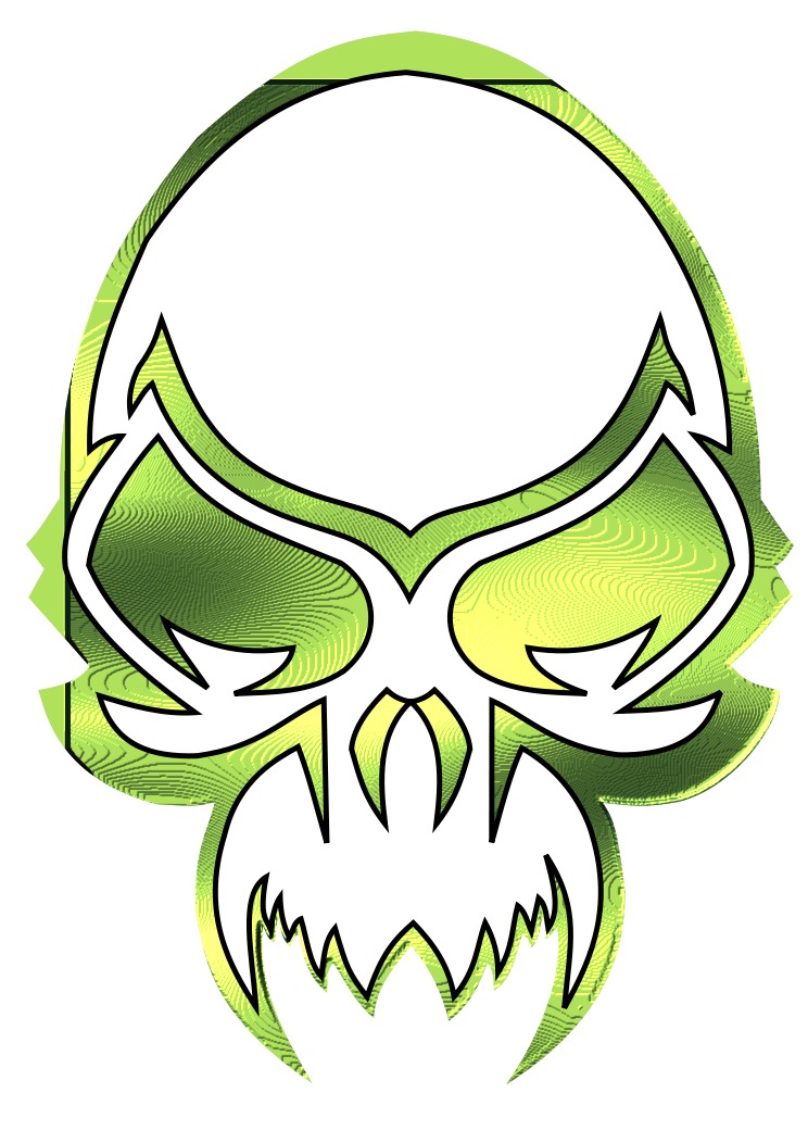 Isolated green skull free image download