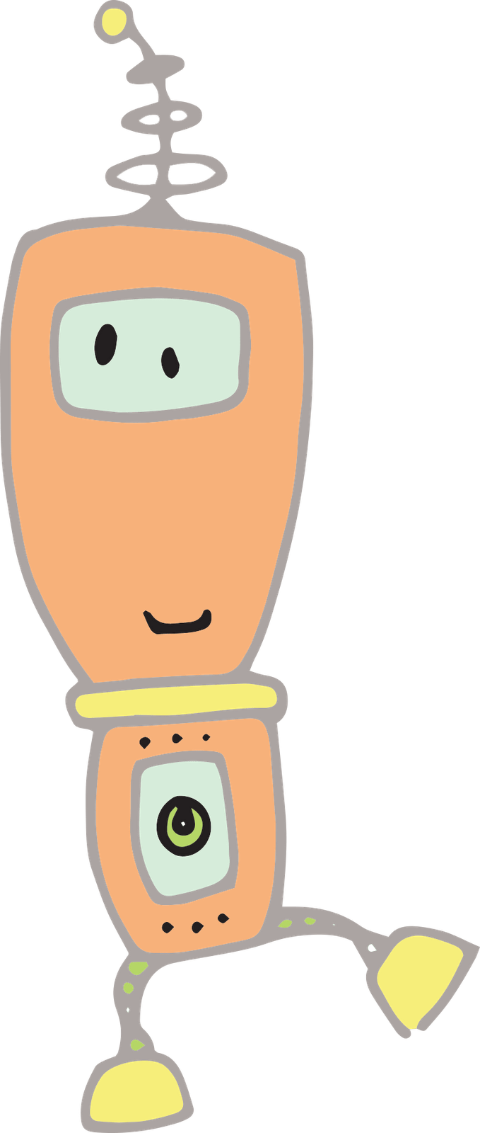Funny cartoon alien with antenna free image download
