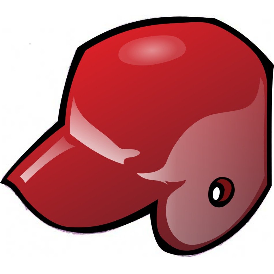 Red shell of Baseball Helmet, drawing free image download