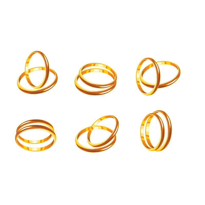 Isolated gold wedding rings free image download