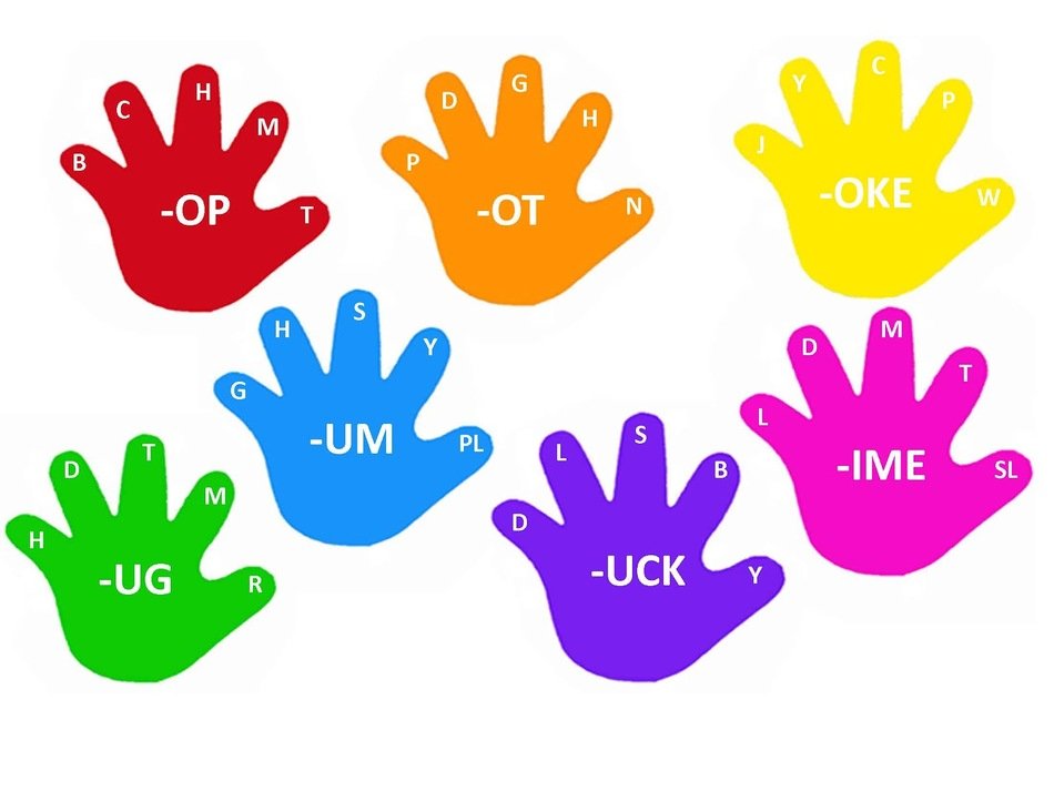 Colorful word hands clipart free image download