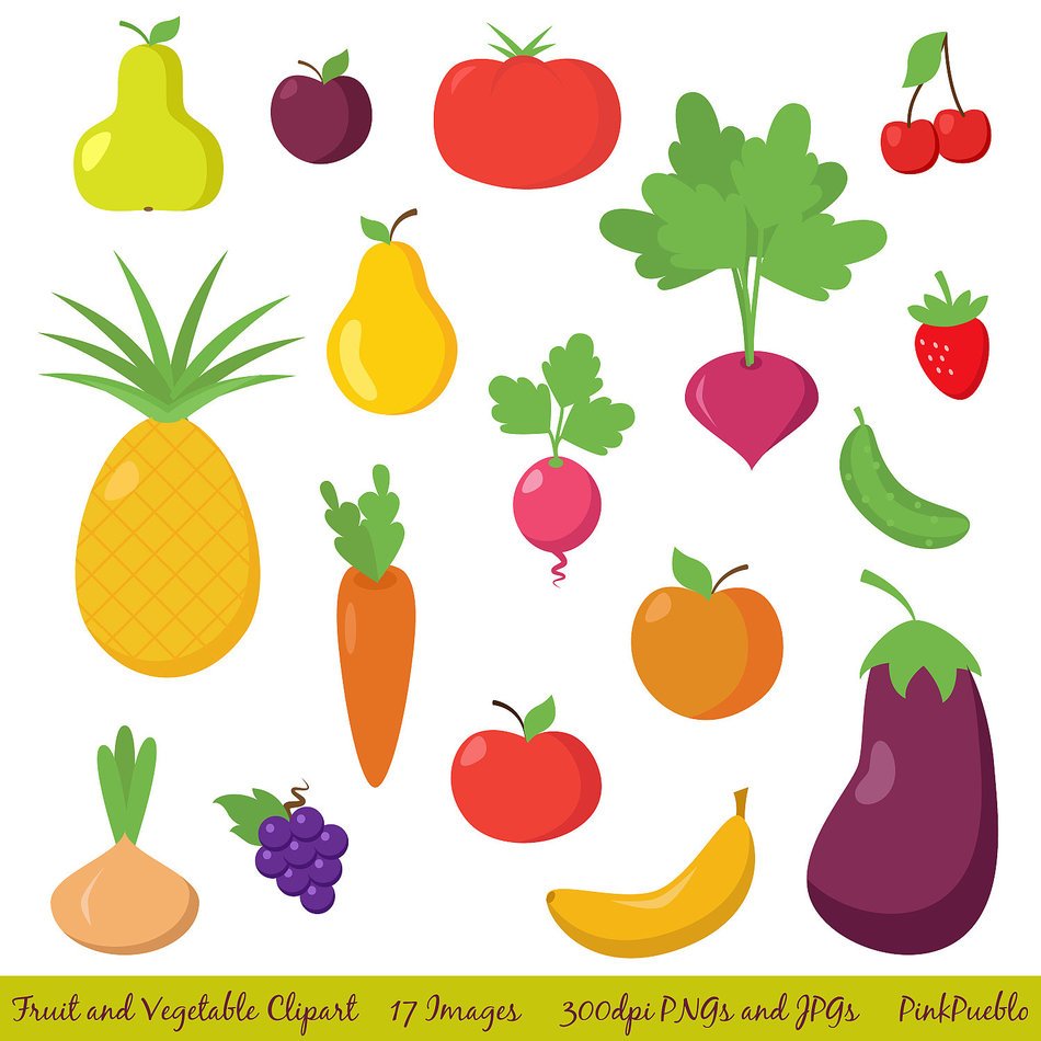 Fruit And Vegetable set drawing free image download