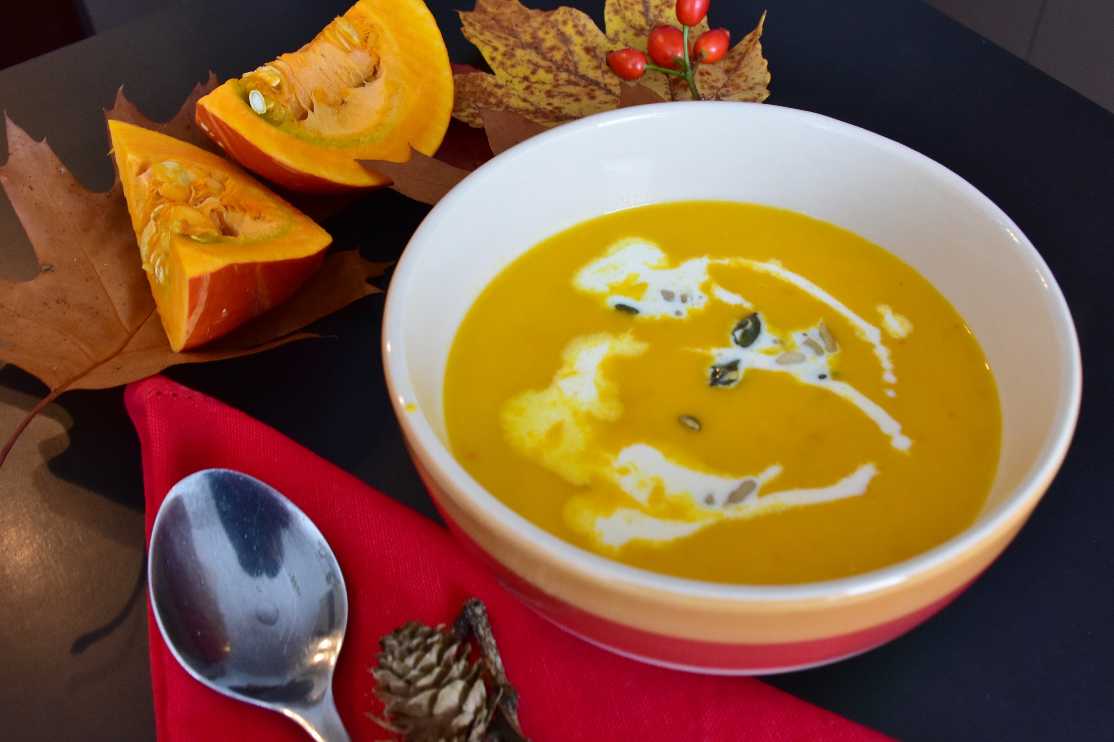 Pumpkin soup with cream free image download