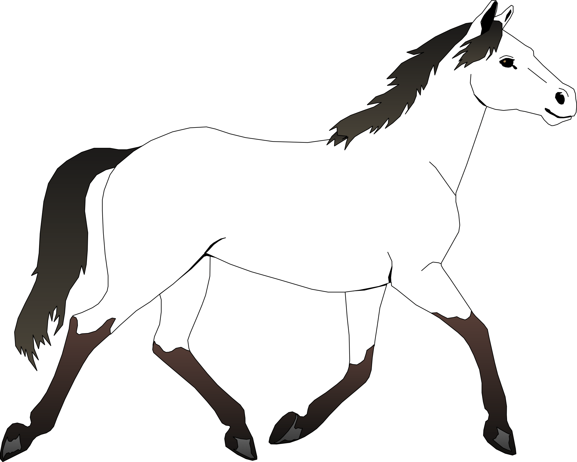 Clip art of Black And White Horse free image download
