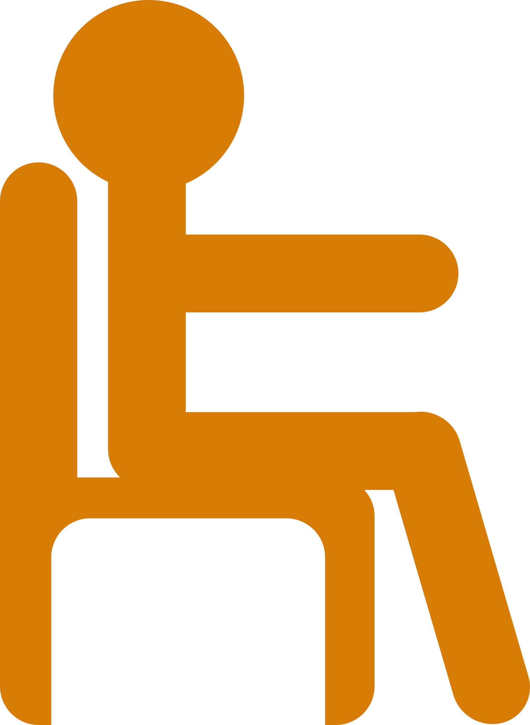 Symbol of a man sitting on a hard chair free image download