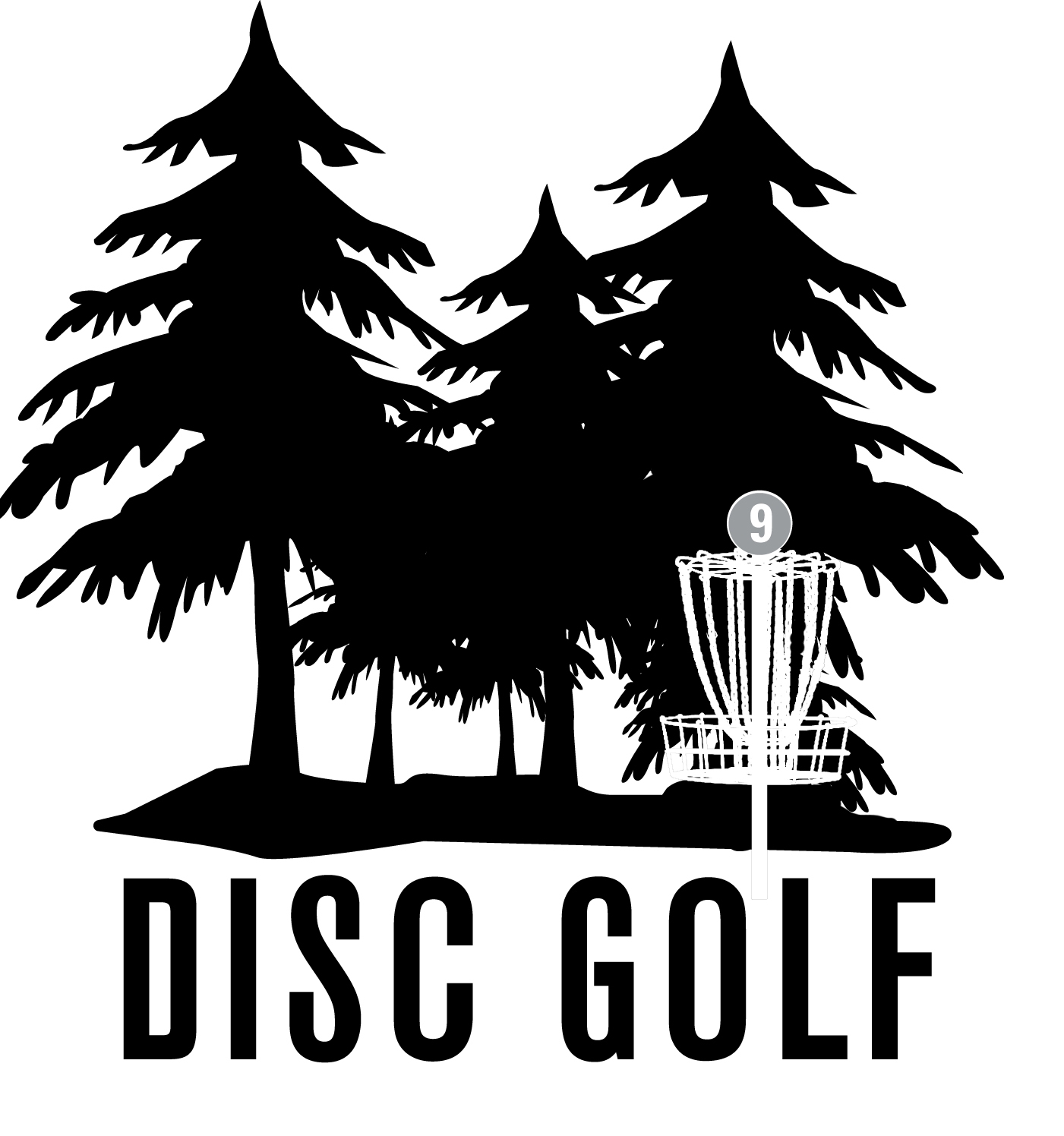 Black and white Disc Golf clipart free image download