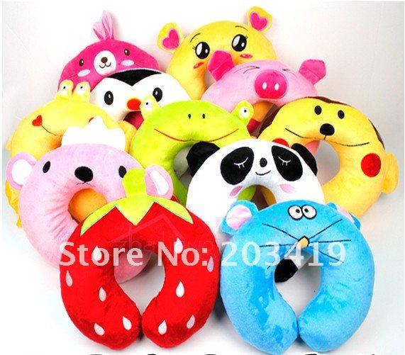 Cute Cartoon Travel Car Home Pillow U Shape Neck Rest Plane Pig Bear