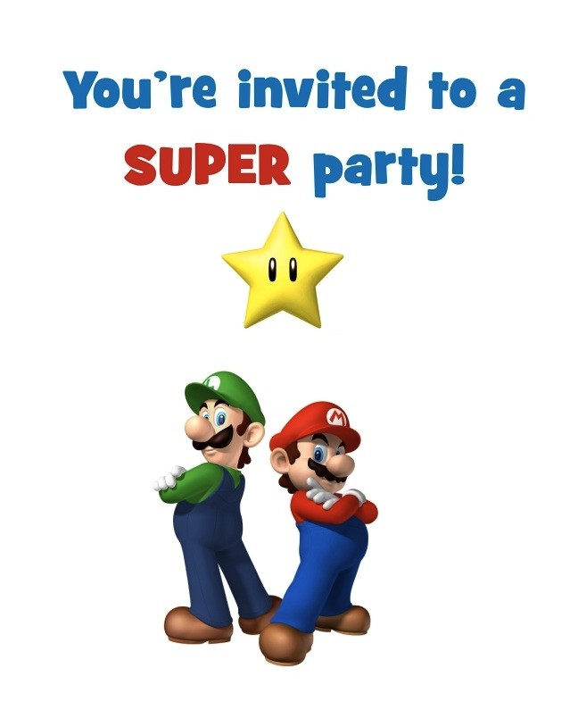 Super Mario Birthday Printables Free drawing free image download