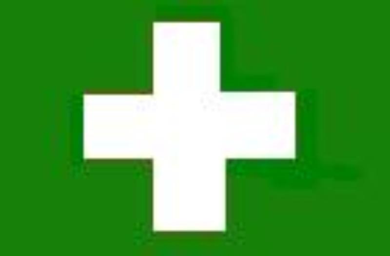 White And Green Flag With Cross drawing free image download