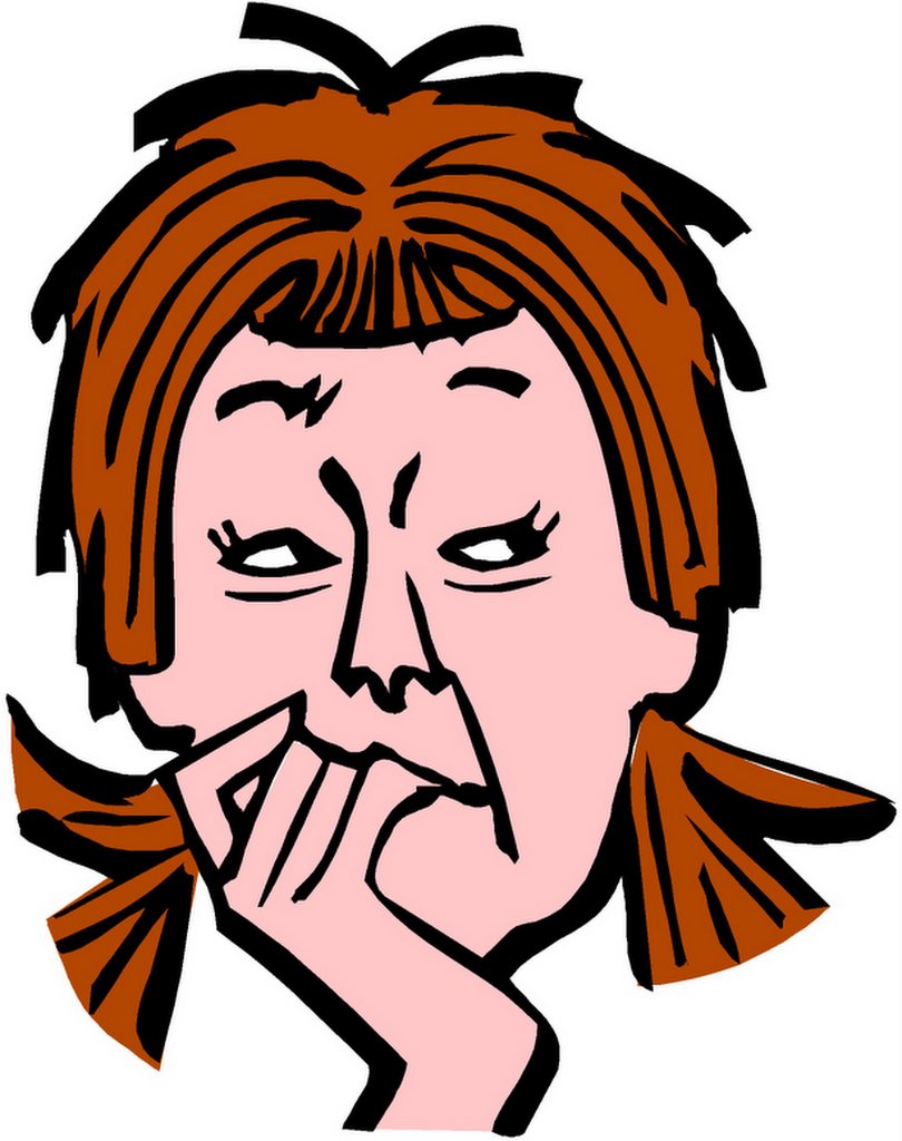 Person Biting Nails Cartoon free image download