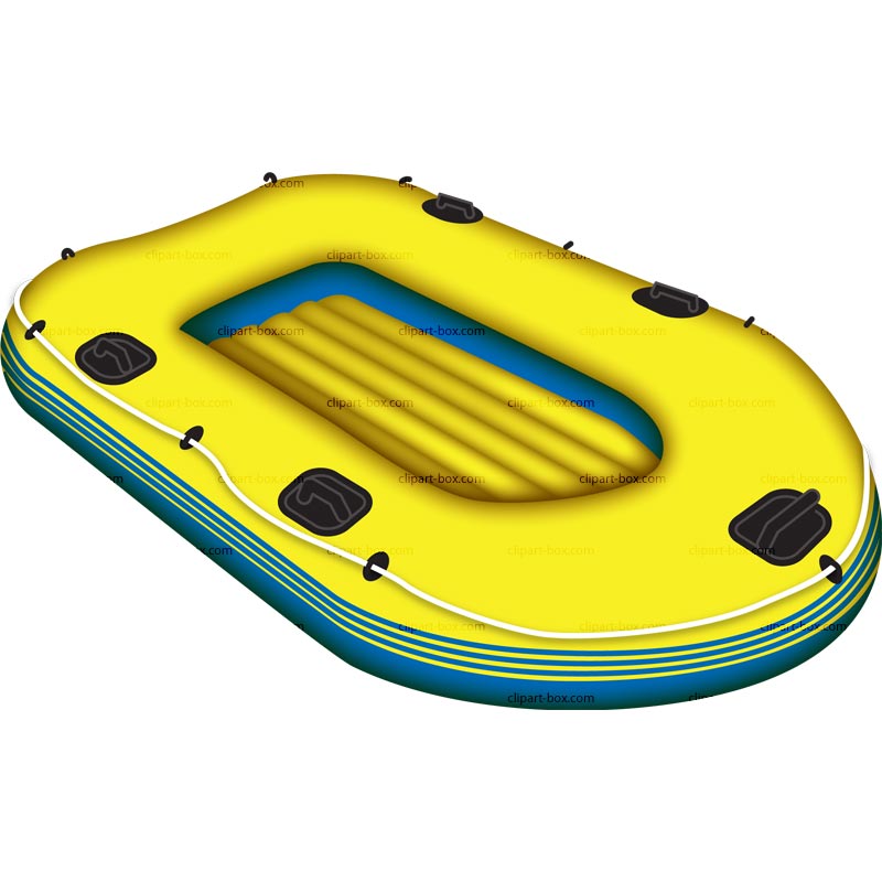 Yellow inflatable boat free image download