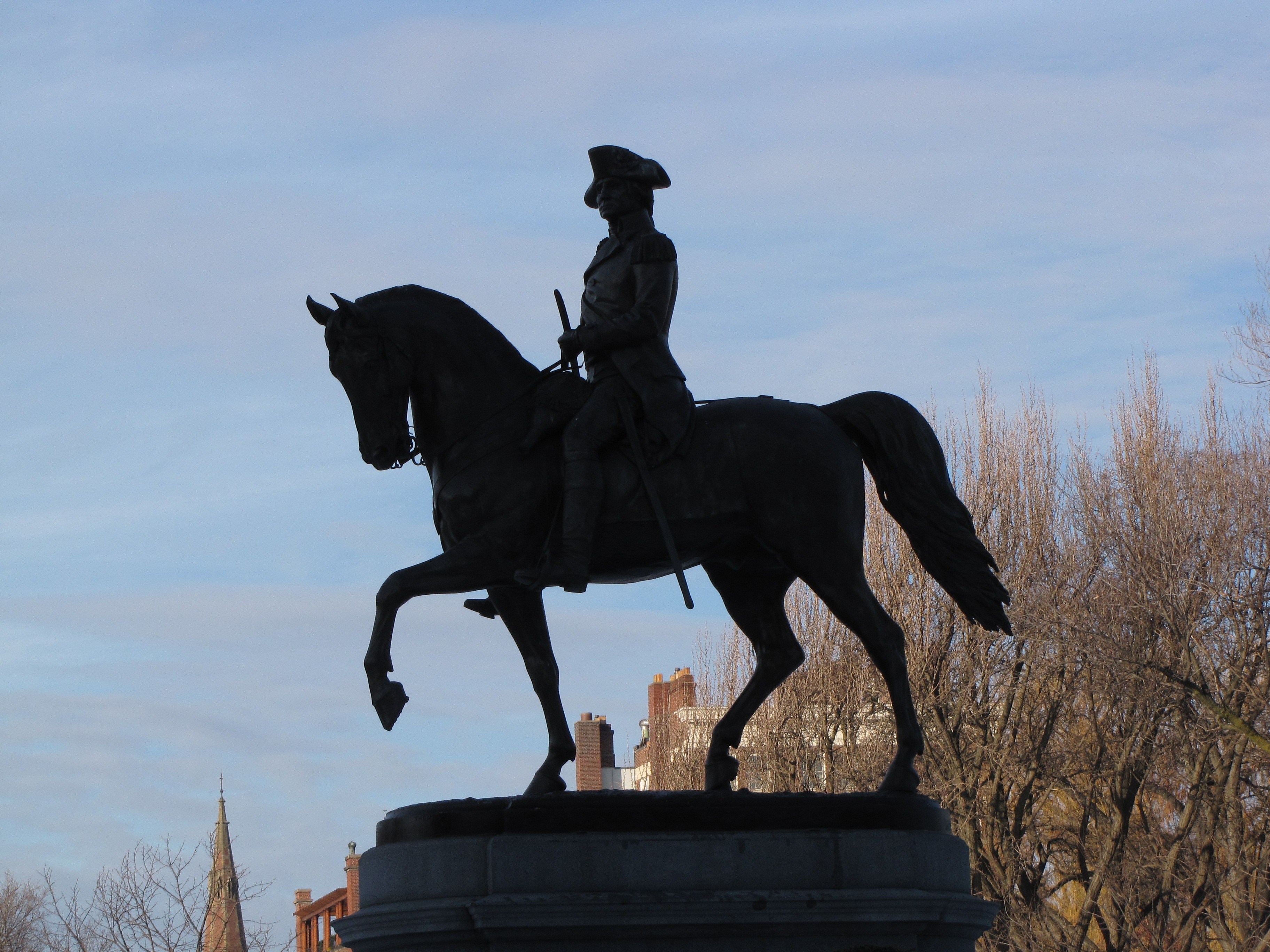 Washington Statue in Public Garden, usa, Massachusetts, Boston