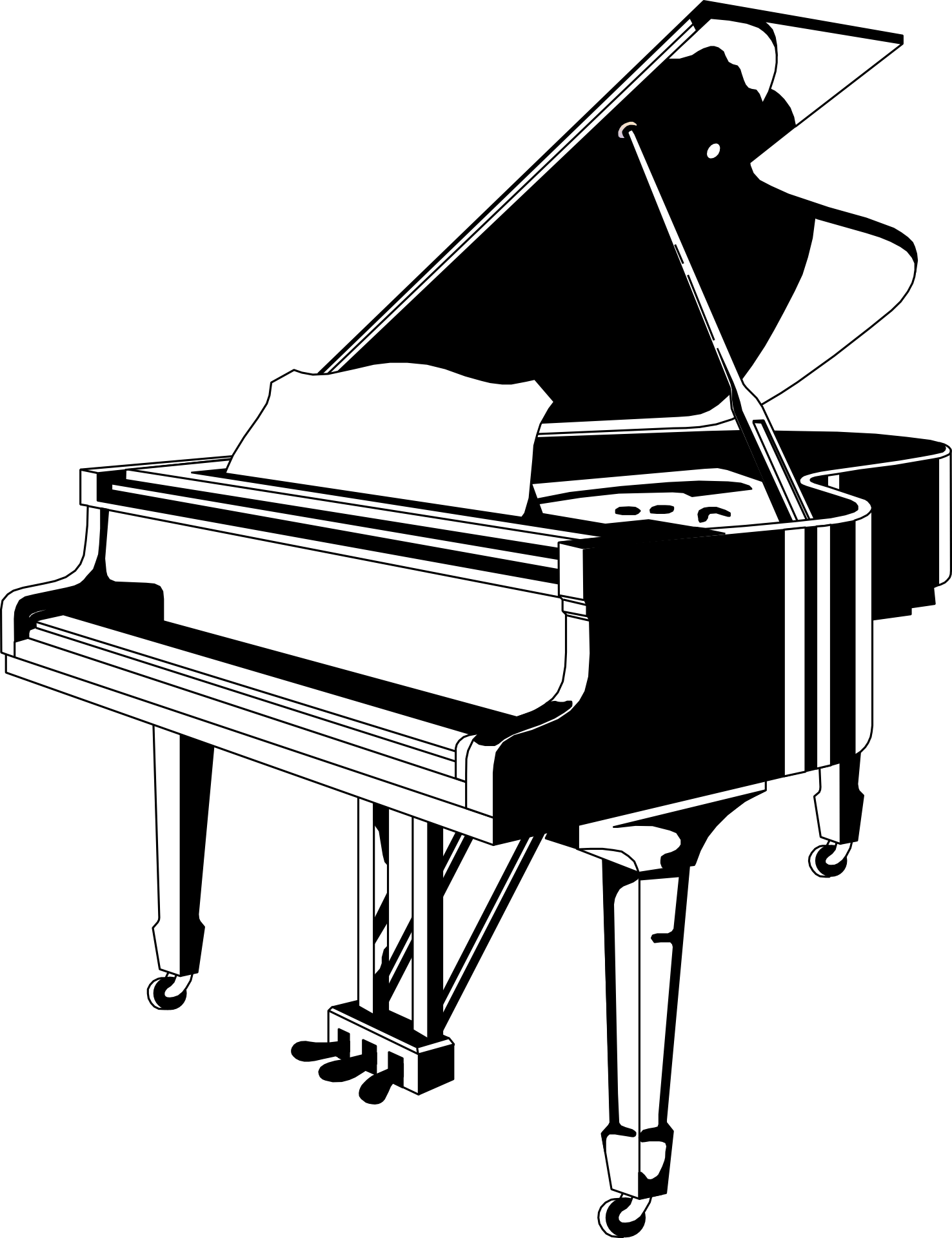 Painted black piano free image download