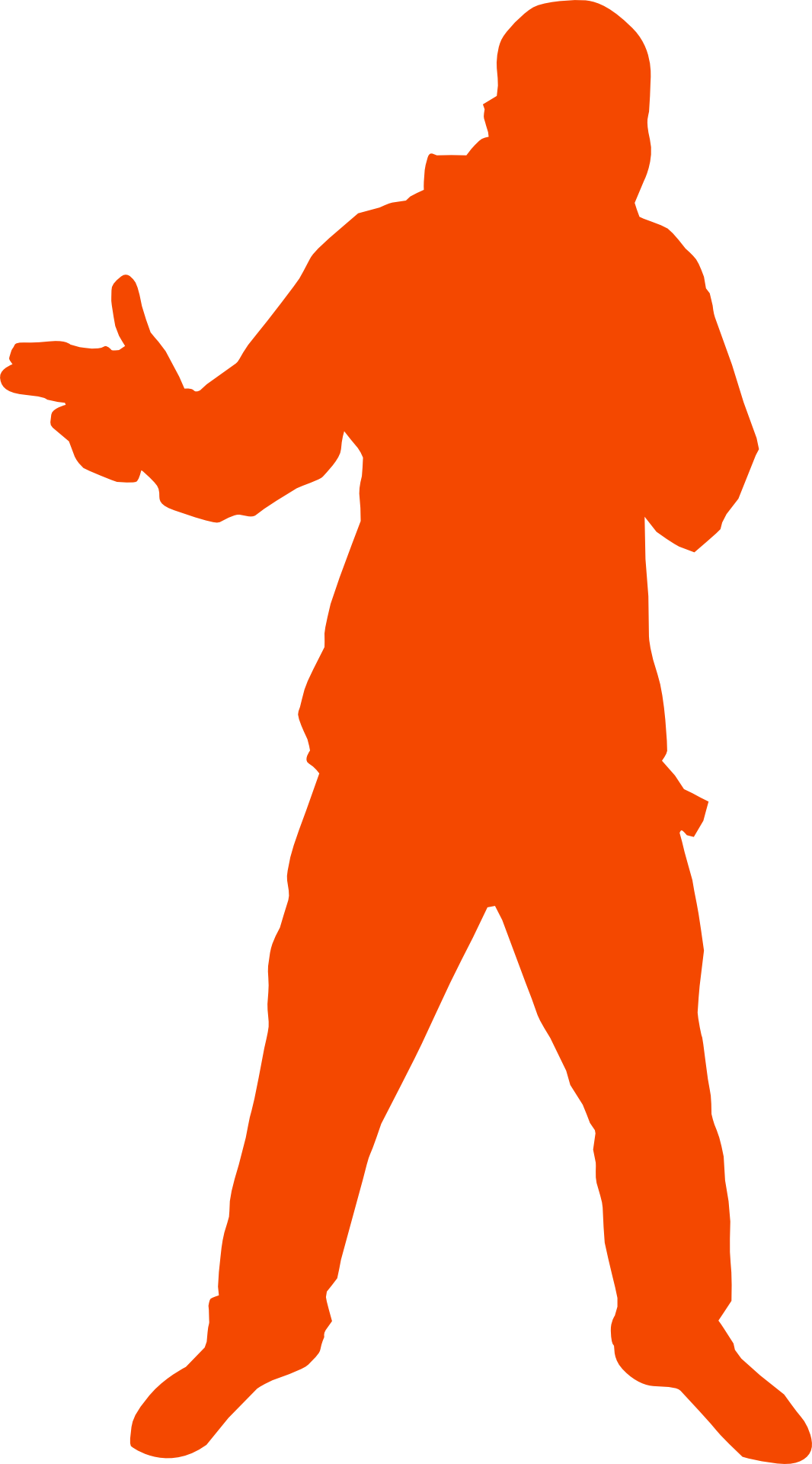 Orange silhouette of a rapper on white background free image download
