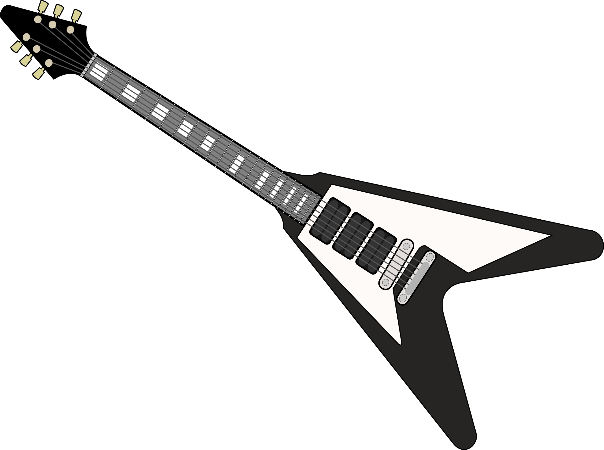 Black And White Guitar Png
