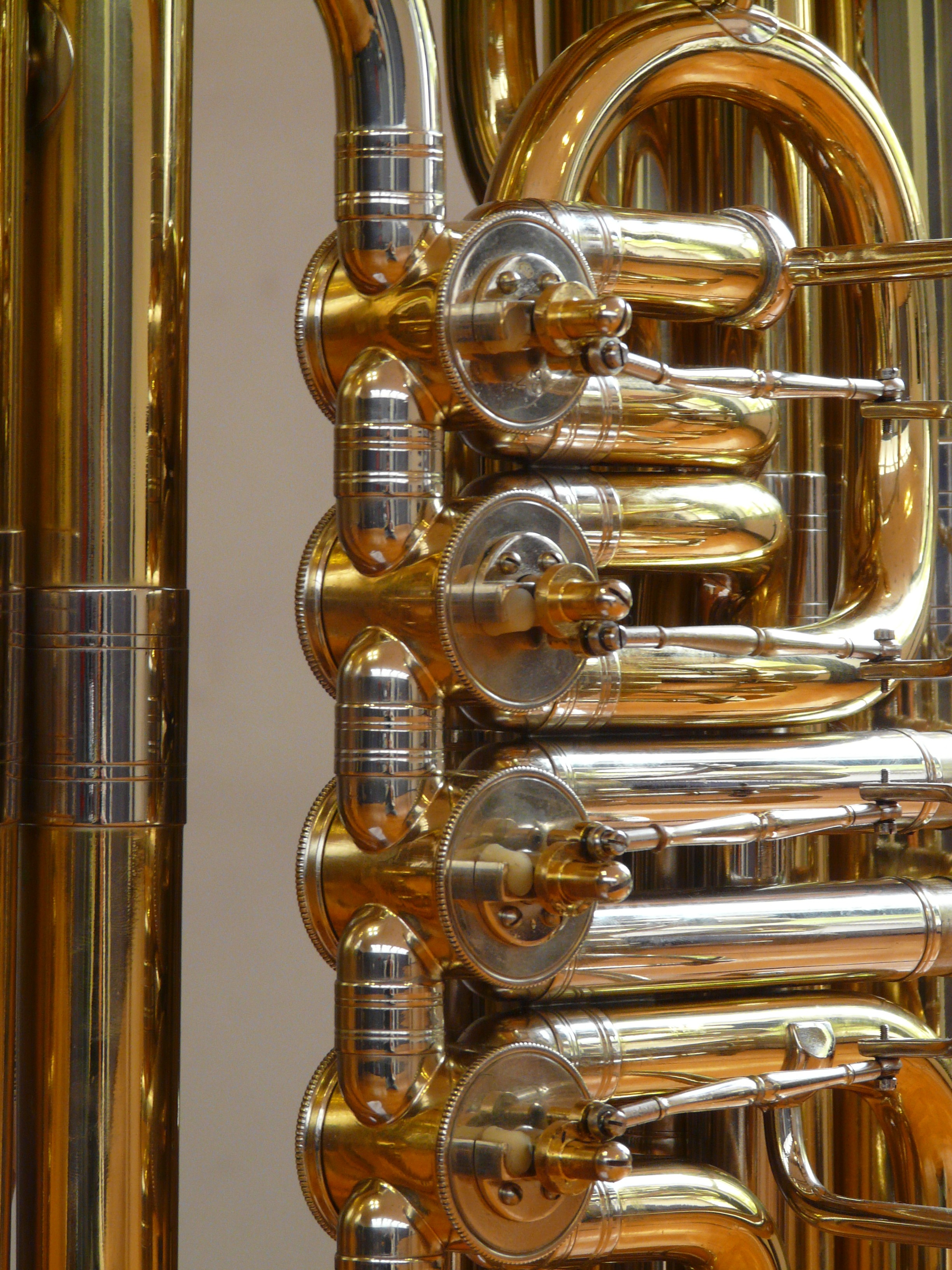 Brass valves of the musical instrument free image download