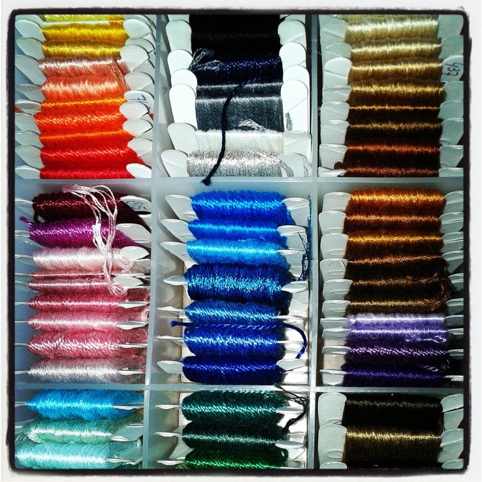 Set of colorful threads for embroidery free image download
