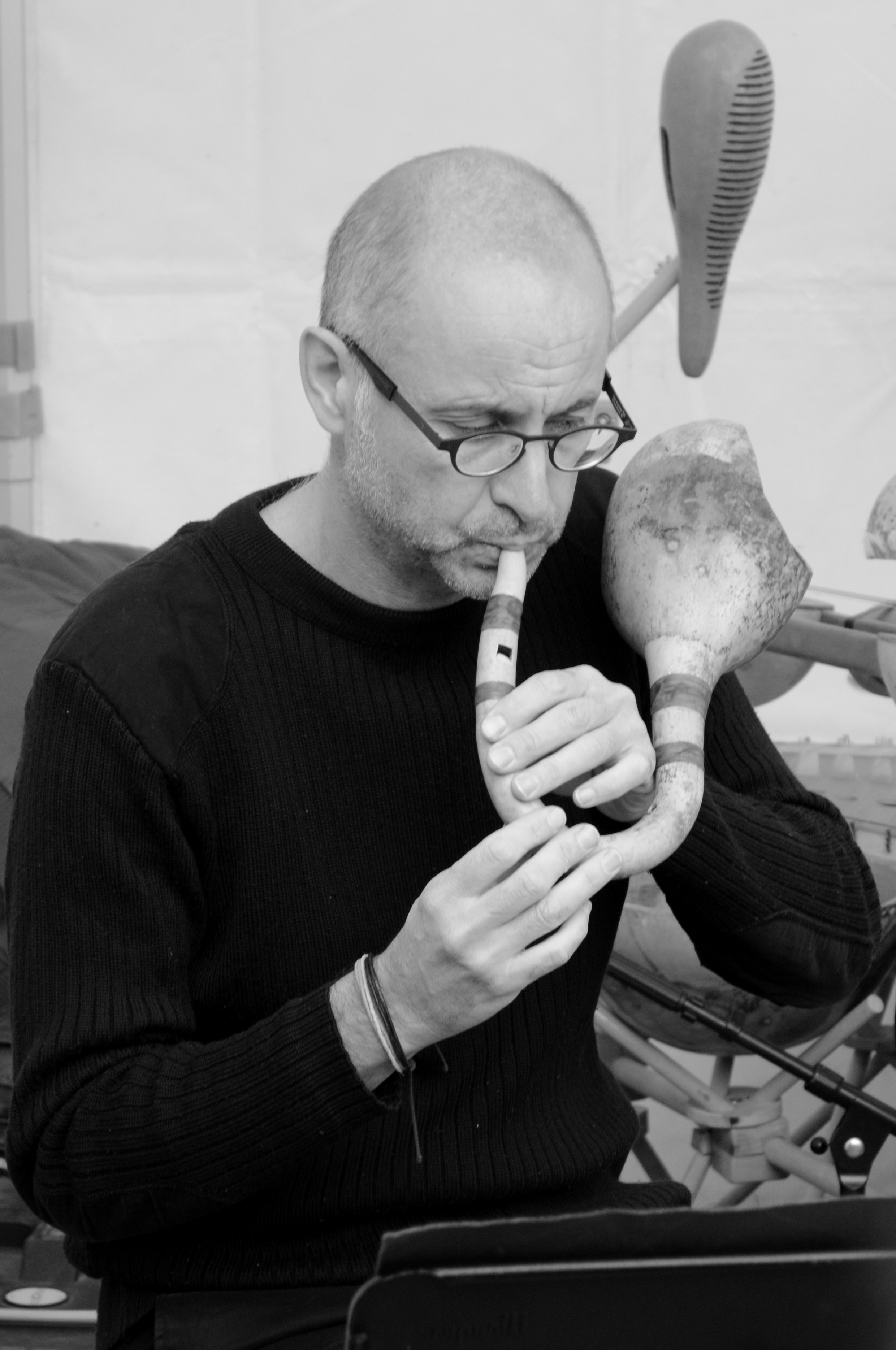 Musician with wind instrument free image download