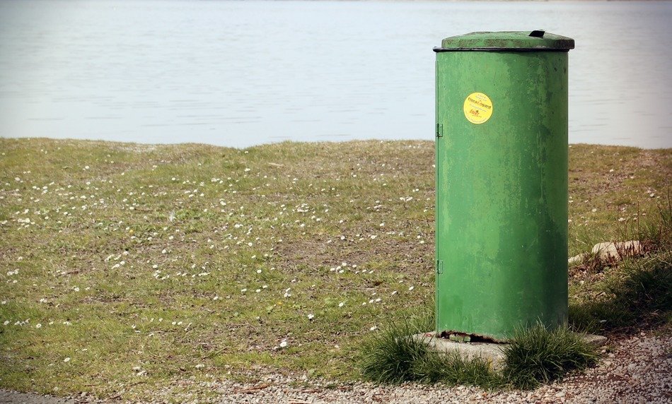 Green garbage waste bins free image download