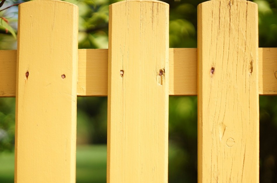 Yellow wooden fence free image download
