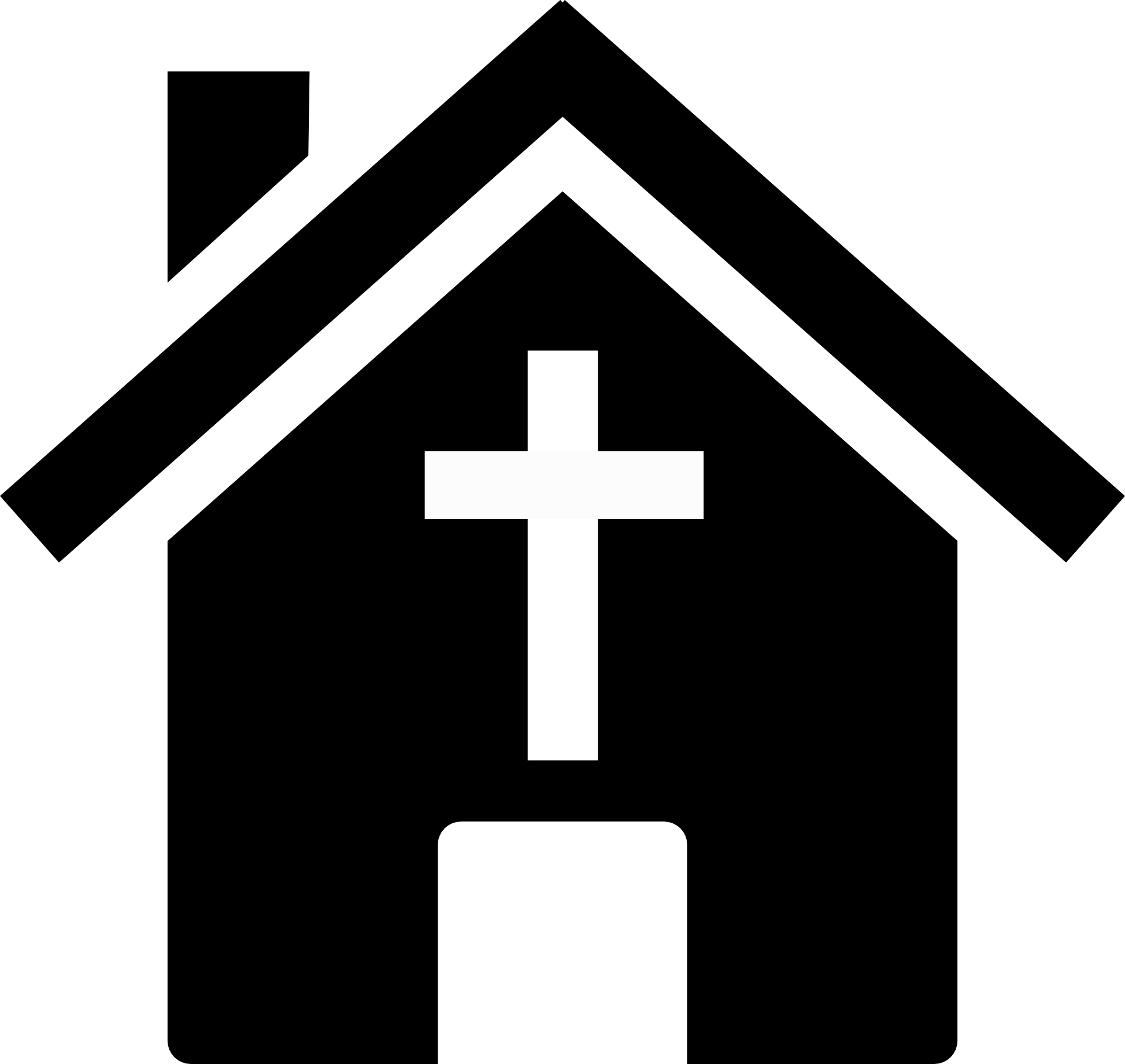 Black icon of a church free image download