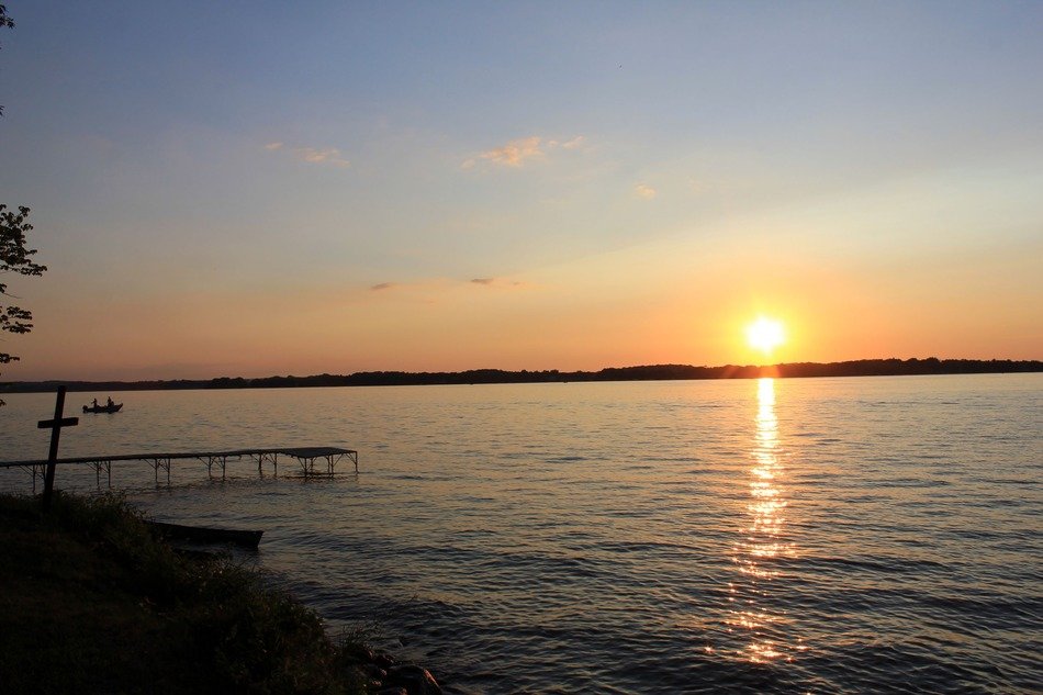 Sunset at the lake, Wisconsin free image download