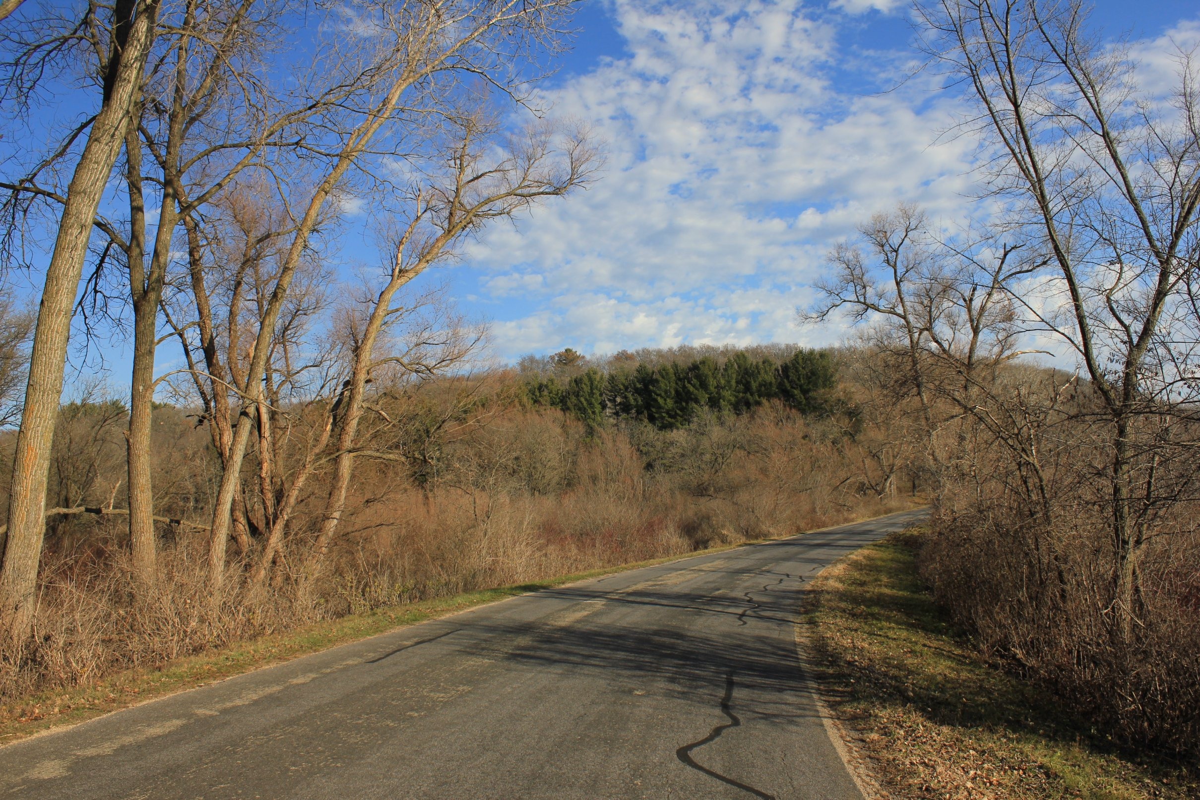 Tranquil road landscape with white clouds free image download