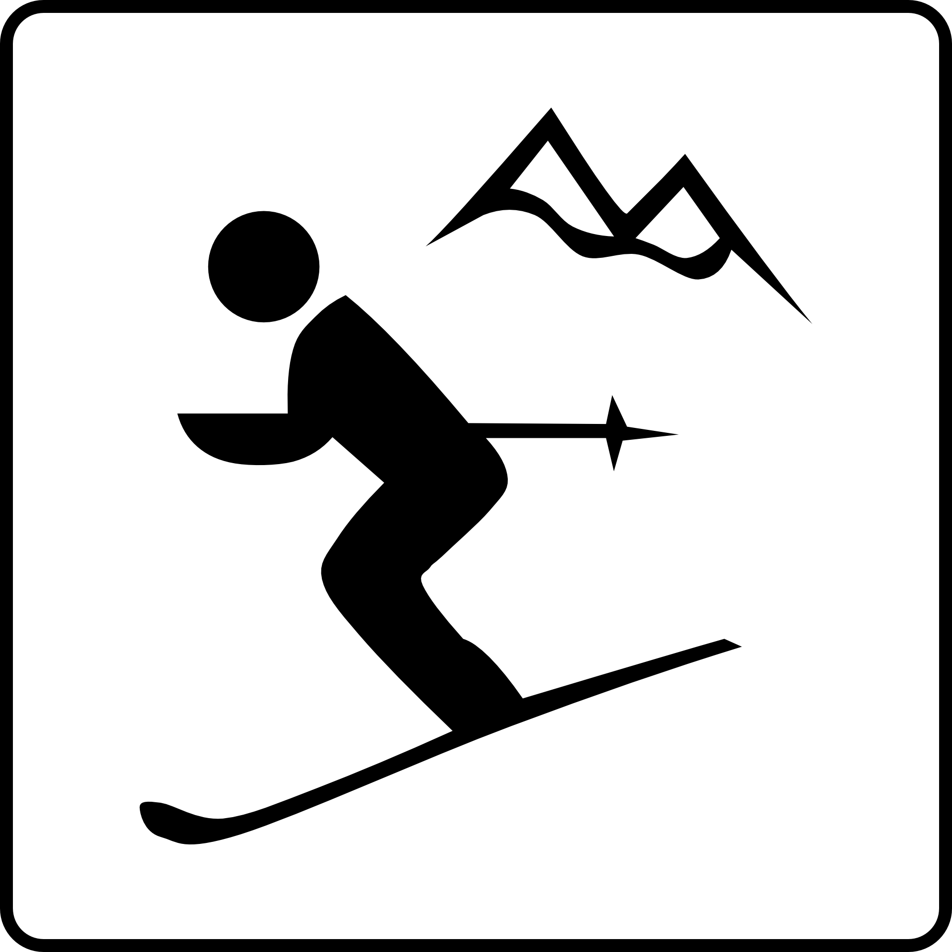Sign downhill skiing free image download