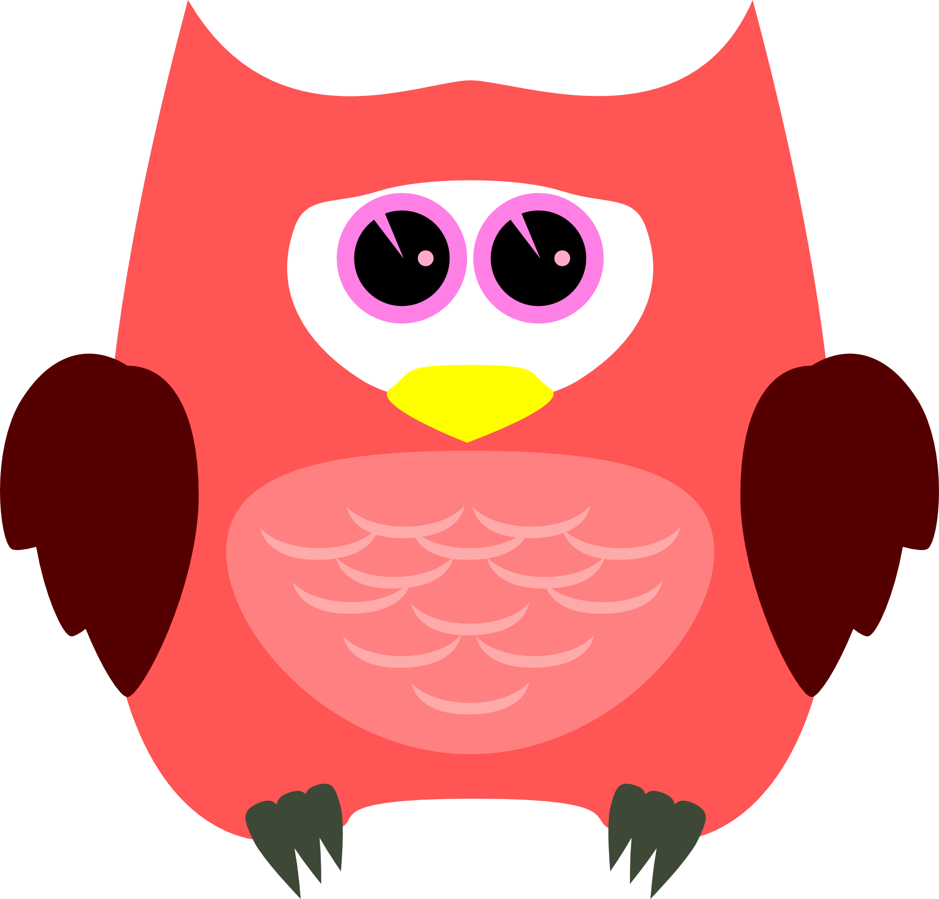 Cute pink owl as an illustration free image download