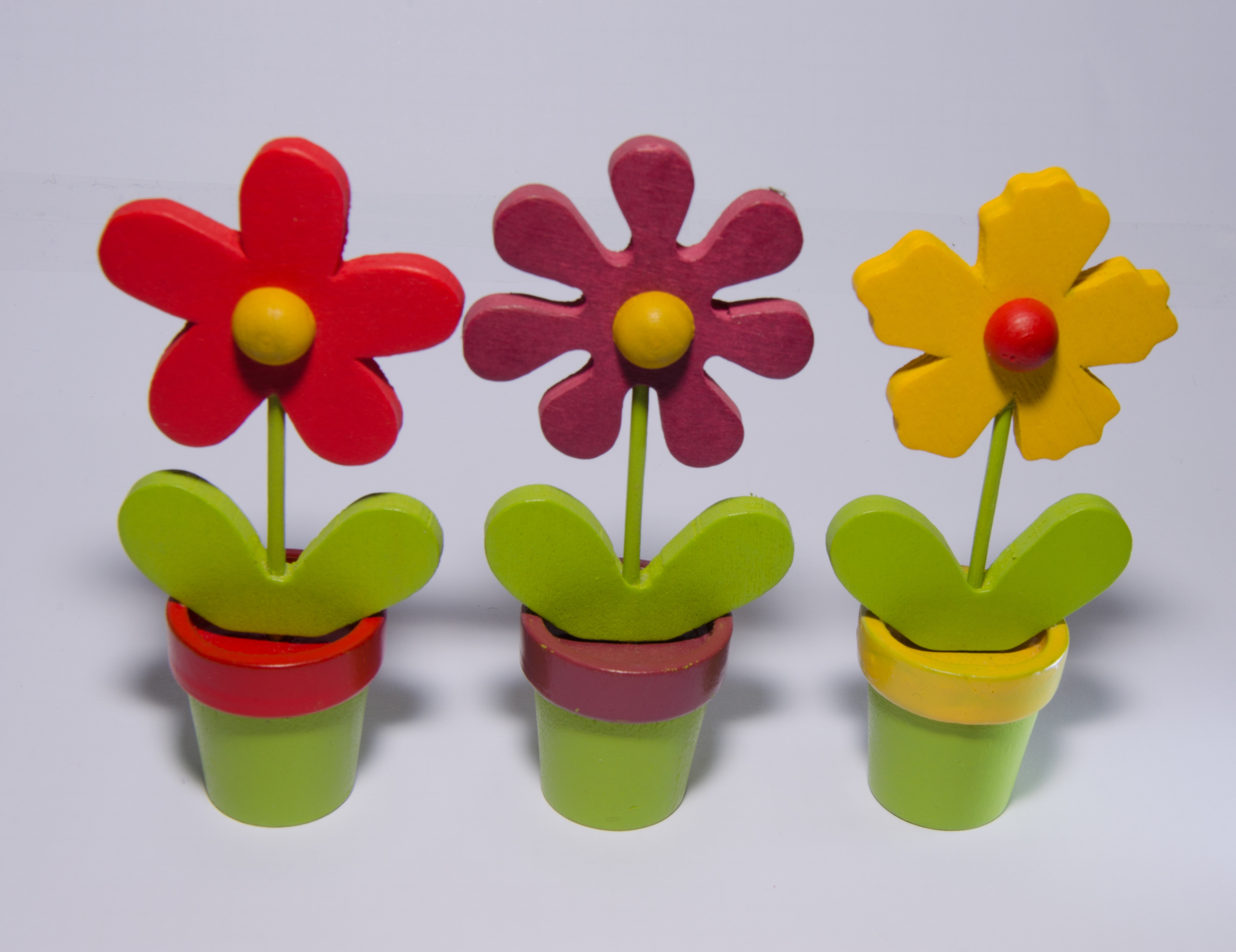 Colorful wooden flowers as decor free image download