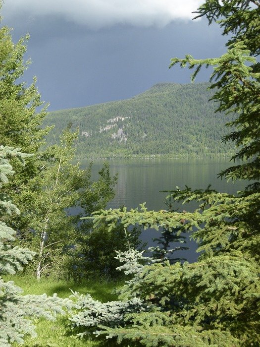 Canim lake in thunderstorm weather scenery free image download