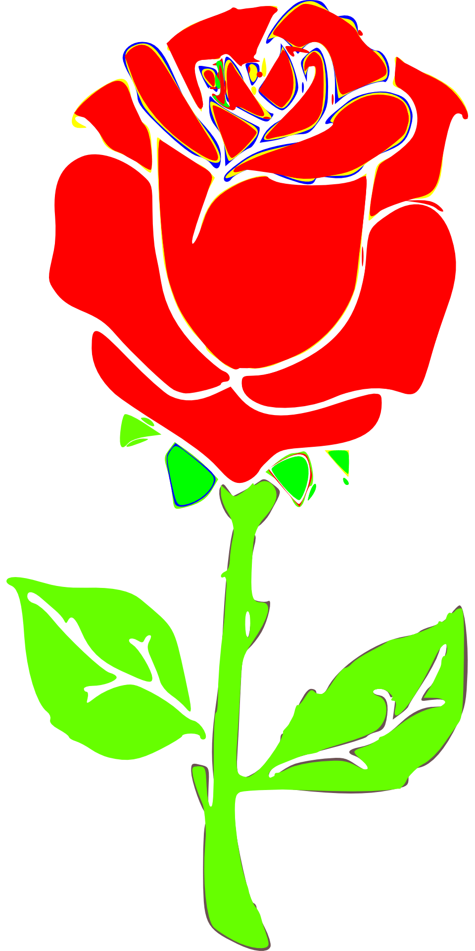 Cute red rose flower drawing free image download