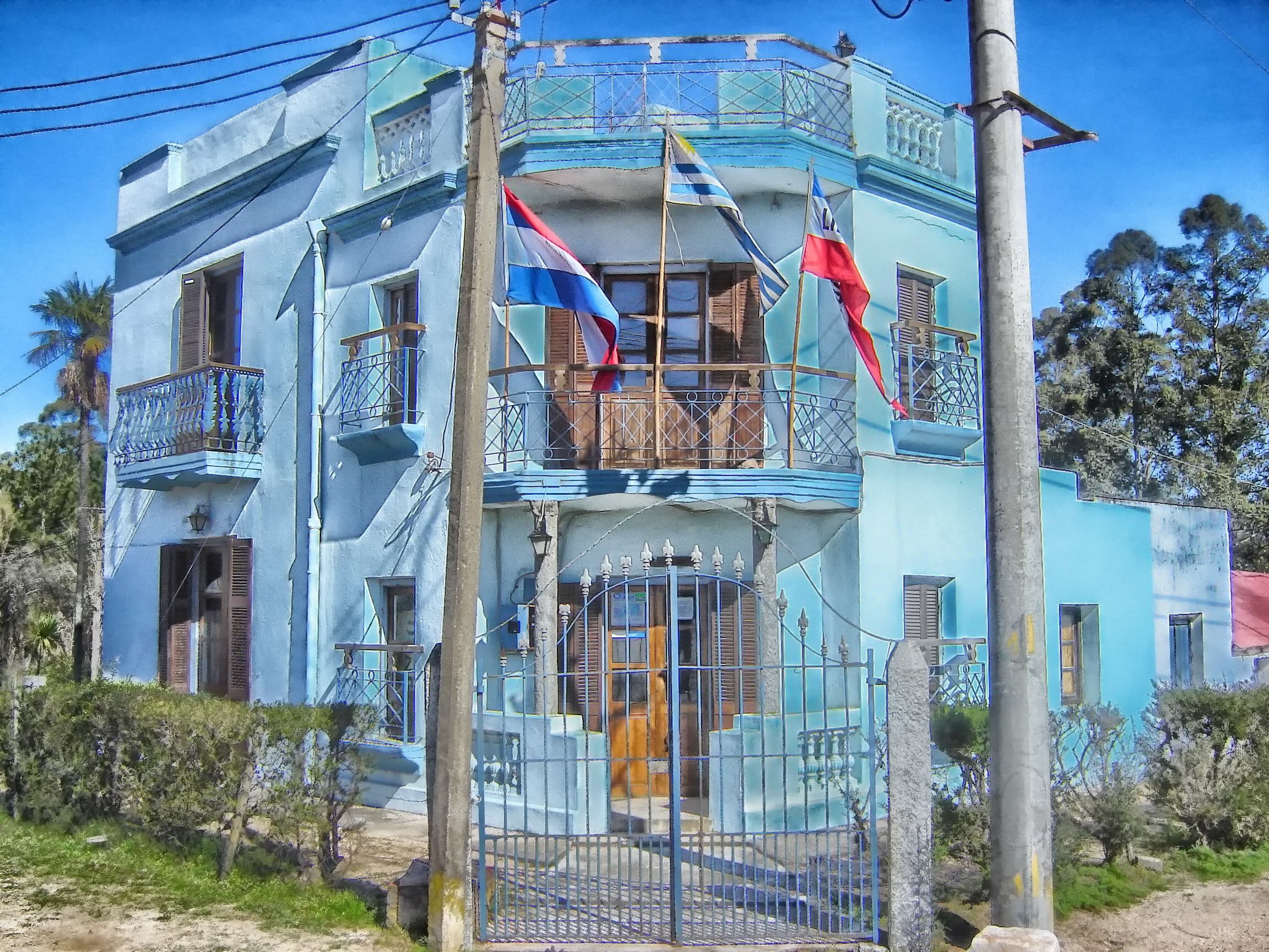 Blue House in uruguay free image download
