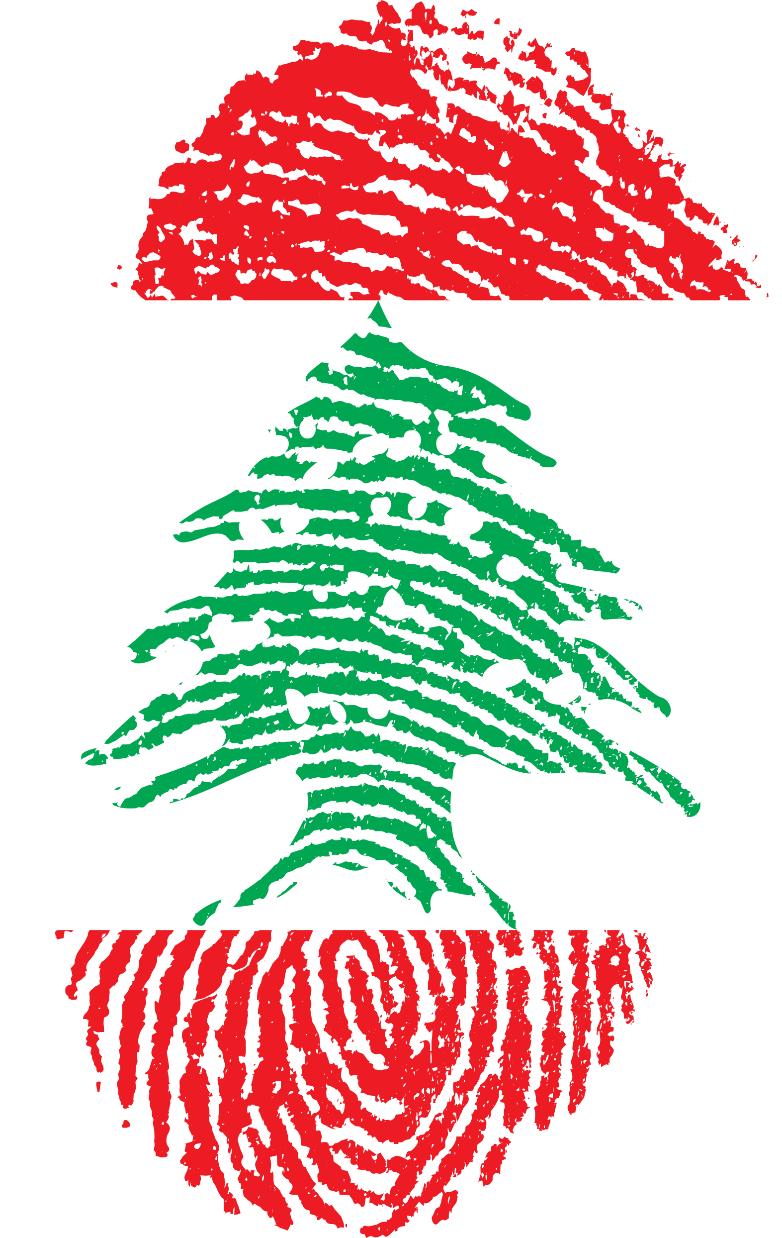 Lebanon flag fingerprint drawing free image download