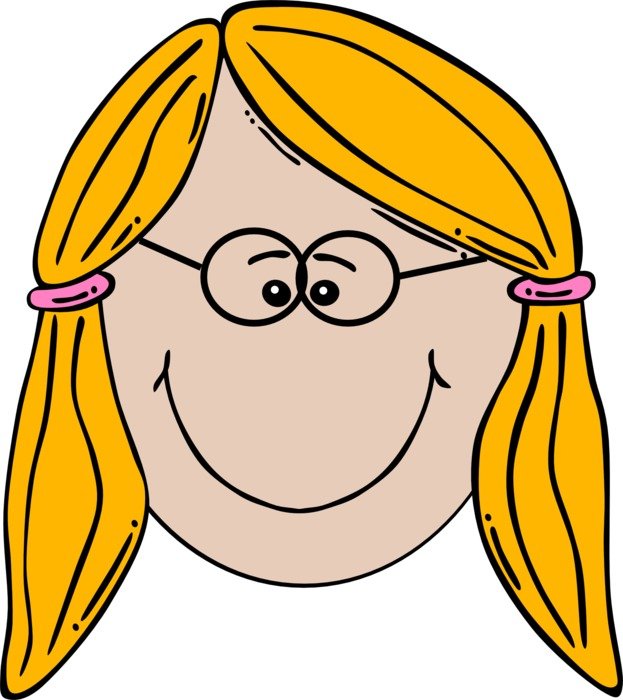 Clipart, blonde girl with glasses free image download