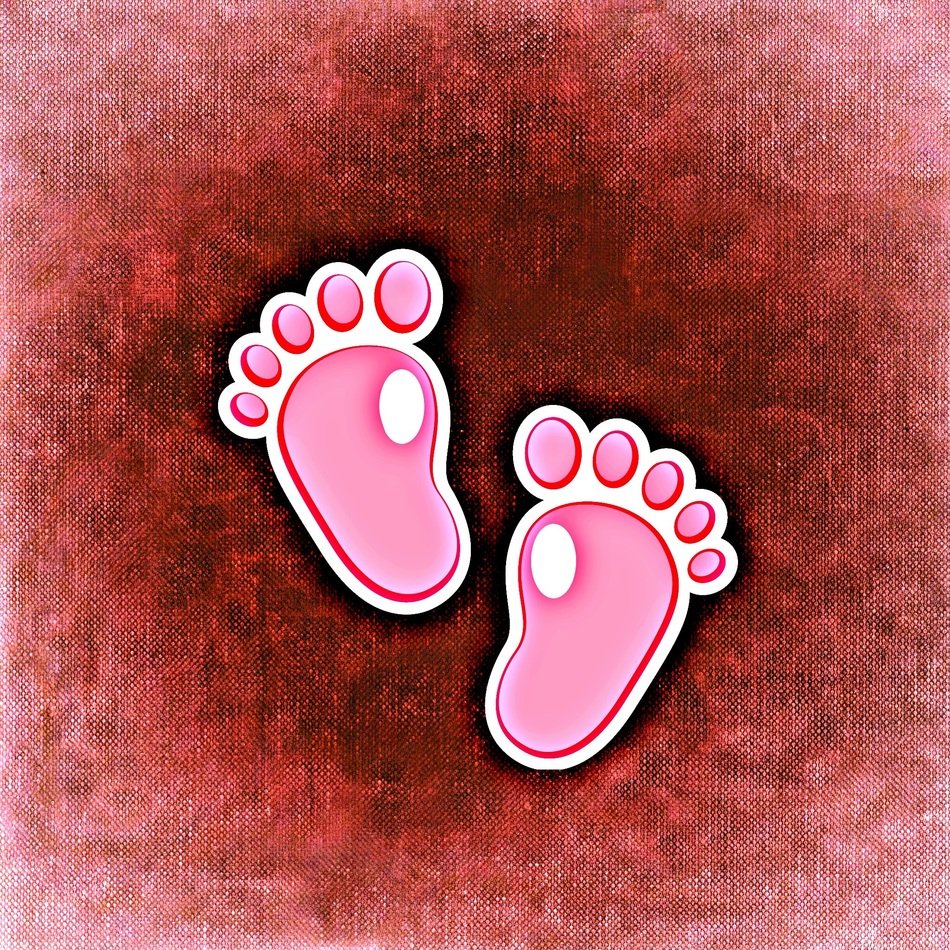 Pink baby footprints free image download