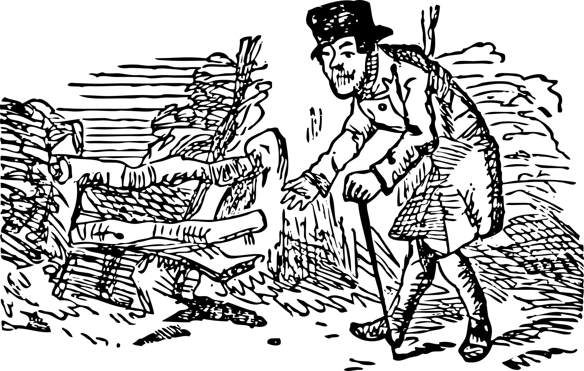 Crooked man with the stick c free image download