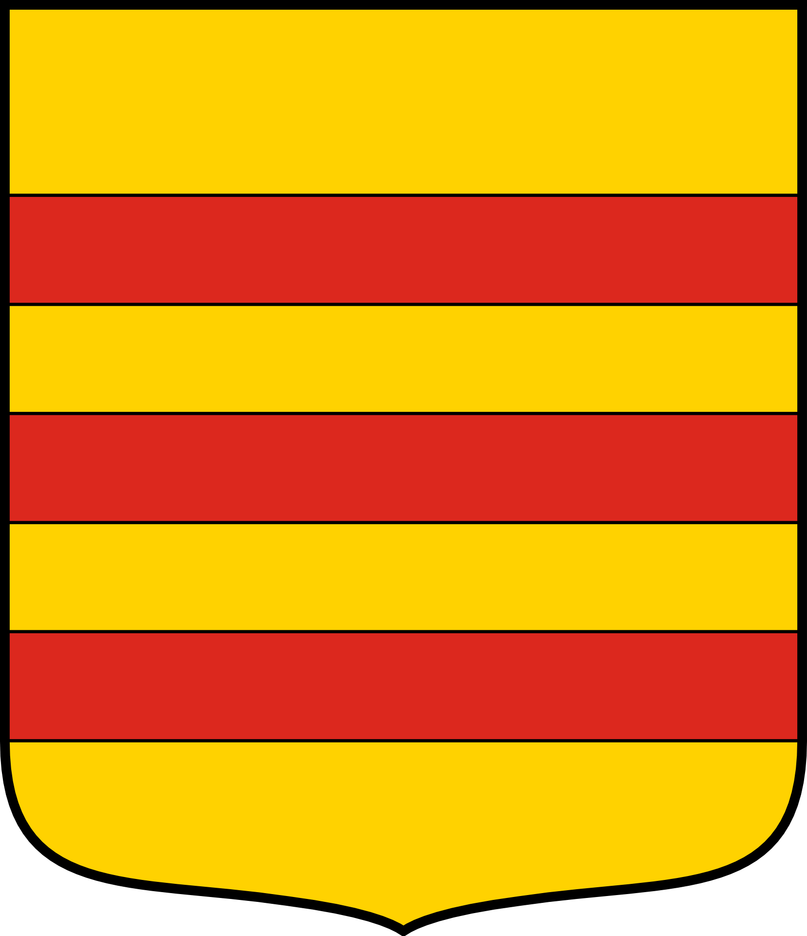 Yellow coat of arms with red stripes free image download